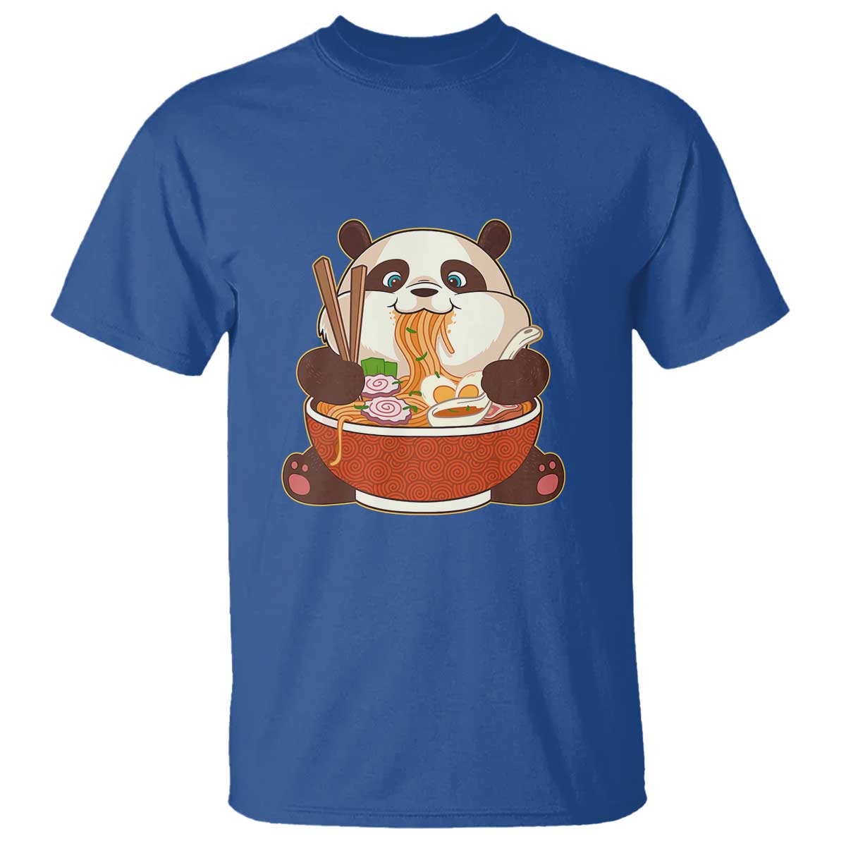 Kawaii Panda Eating Ramen Graphic T Shirt Otaku Japanese Noodle Cute Anime Lover - Wonder Print Shop