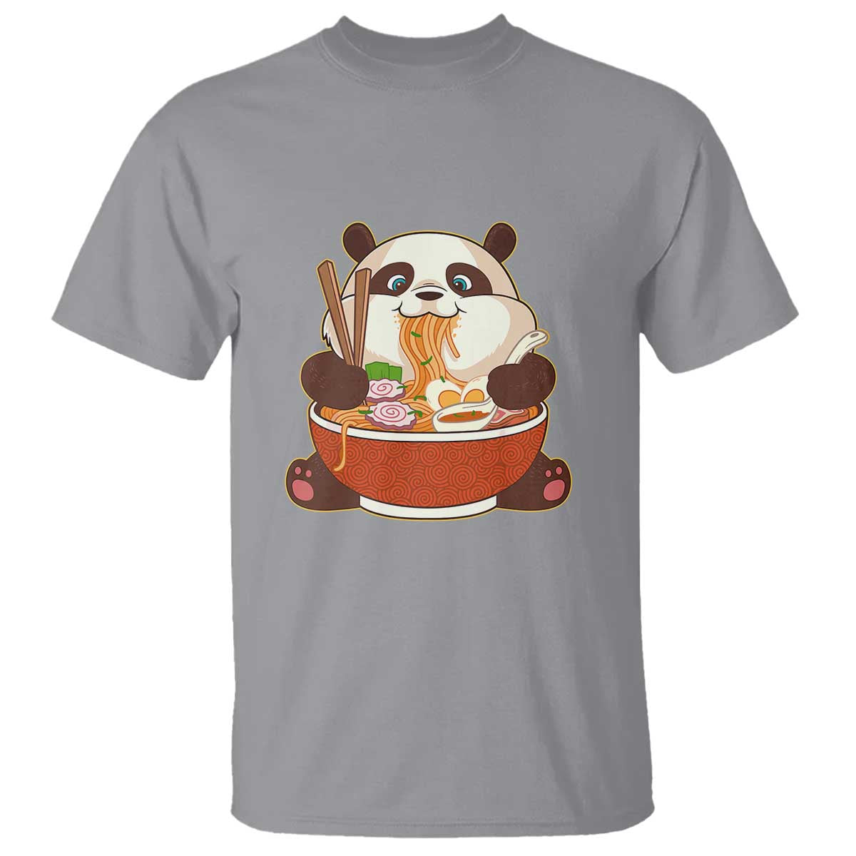 Kawaii Panda Eating Ramen Graphic T Shirt Otaku Japanese Noodle Cute Anime Lover - Wonder Print Shop