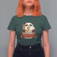 Kawaii Panda Eating Ramen Graphic T Shirt For Women Otaku Japanese Noodle Cute Anime Lover - Wonder Print Shop