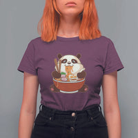 Kawaii Panda Eating Ramen Graphic T Shirt For Women Otaku Japanese Noodle Cute Anime Lover - Wonder Print Shop