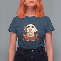 Kawaii Panda Eating Ramen Graphic T Shirt For Women Otaku Japanese Noodle Cute Anime Lover - Wonder Print Shop
