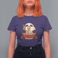 Kawaii Panda Eating Ramen Graphic T Shirt For Women Otaku Japanese Noodle Cute Anime Lover - Wonder Print Shop