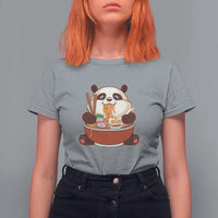 Kawaii Panda Eating Ramen Graphic T Shirt For Women Otaku Japanese Noodle Cute Anime Lover - Wonder Print Shop