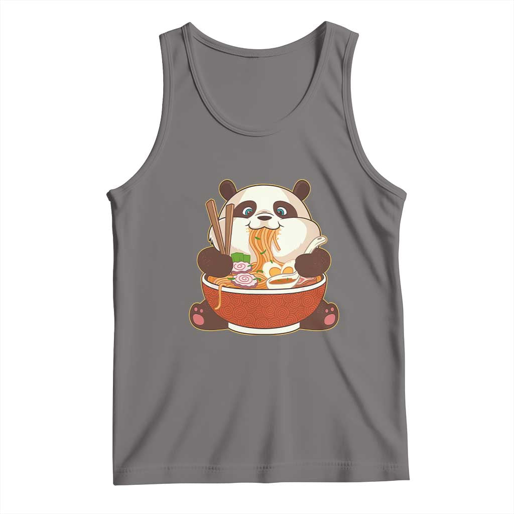 Kawaii Panda Eating Ramen Graphic Tank Top Otaku Japanese Noodle Cute Anime Lover - Wonder Print Shop