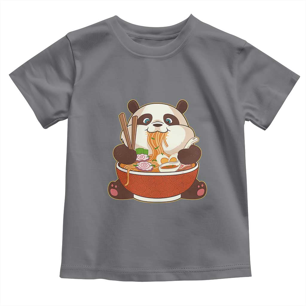 Kawaii Panda Eating Ramen Graphic Toddler T Shirt Otaku Japanese Noodle Cute Anime Lover - Wonder Print Shop
