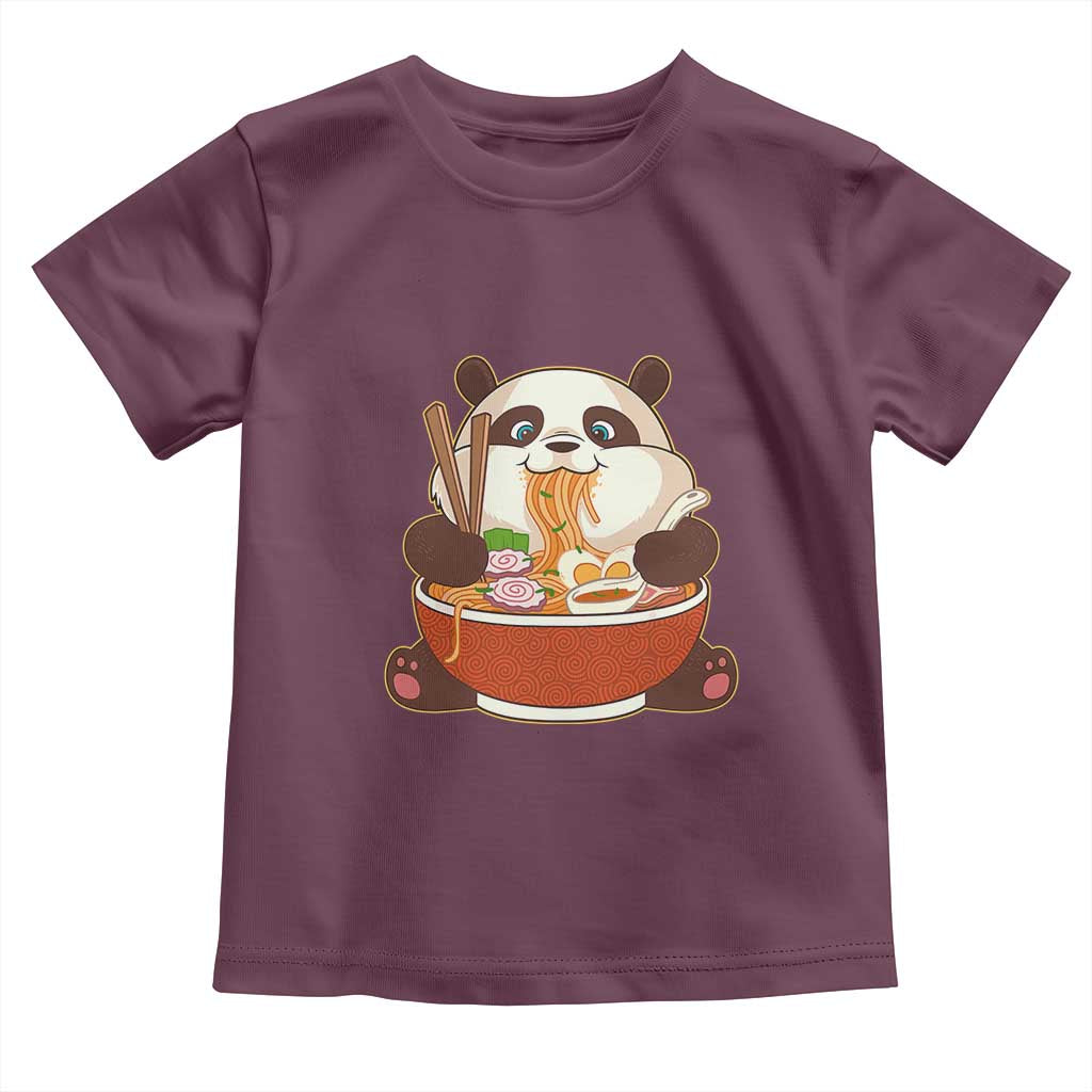 Kawaii Panda Eating Ramen Graphic Toddler T Shirt Otaku Japanese Noodle Cute Anime Lover - Wonder Print Shop