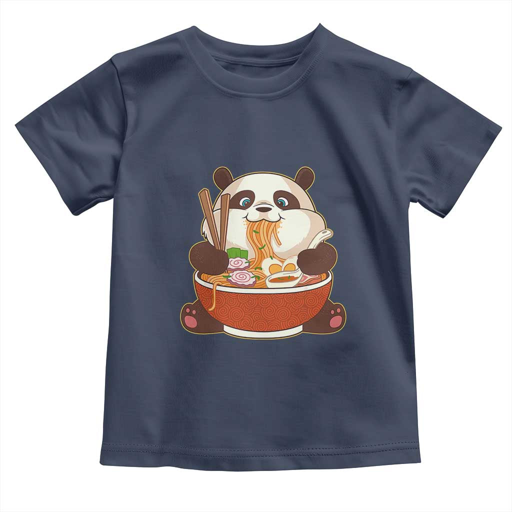 Kawaii Panda Eating Ramen Graphic Toddler T Shirt Otaku Japanese Noodle Cute Anime Lover - Wonder Print Shop