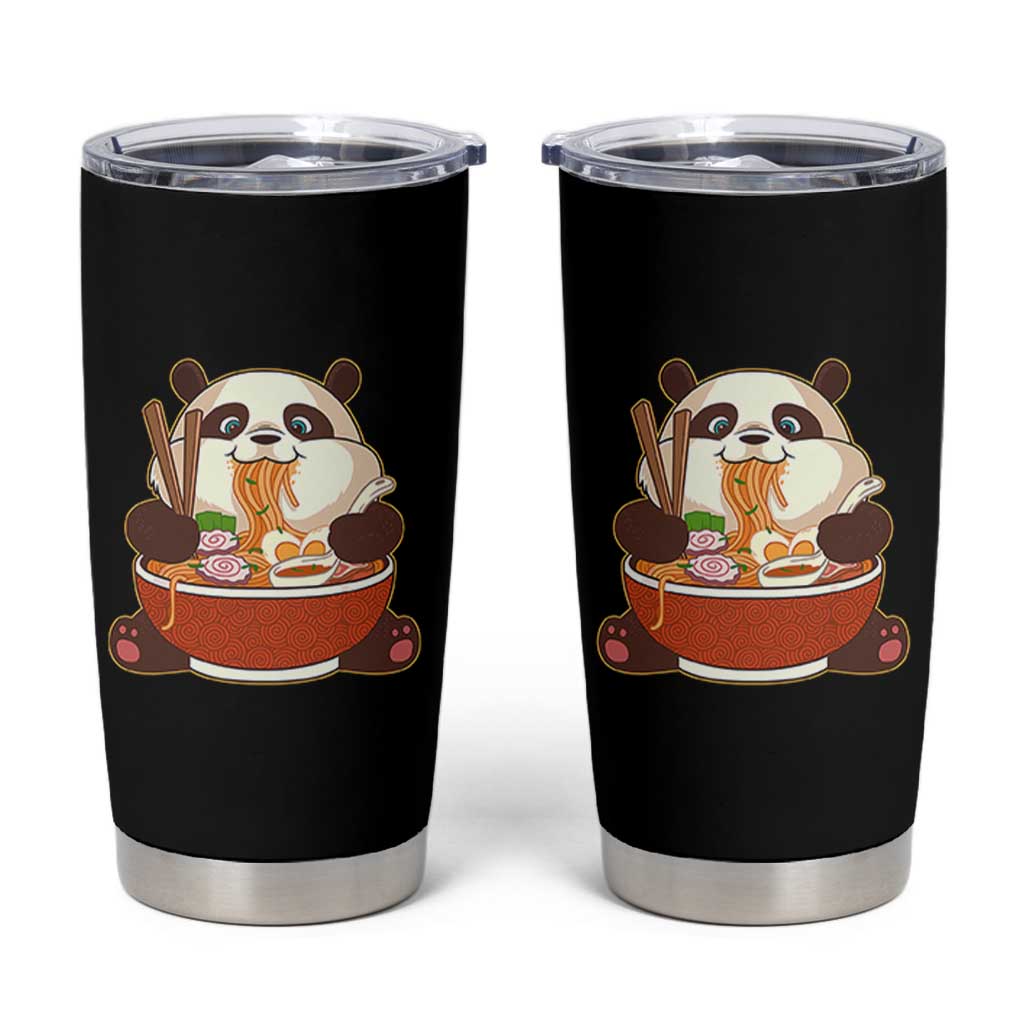 Kawaii Panda Eating Ramen Graphic Tumbler Cup Otaku Japanese Noodle Cute Anime Lover - Wonder Print Shop