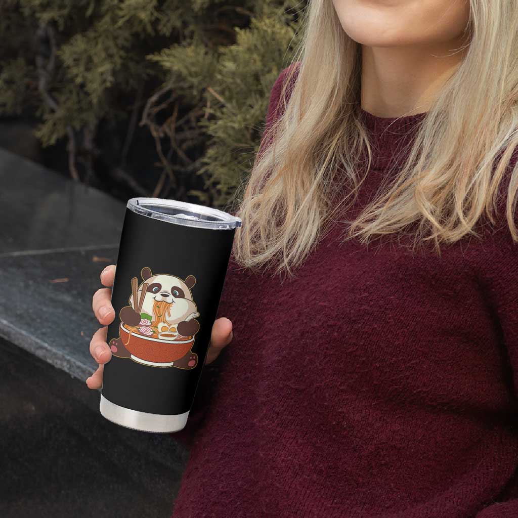 Kawaii Panda Eating Ramen Graphic Tumbler Cup Otaku Japanese Noodle Cute Anime Lover - Wonder Print Shop