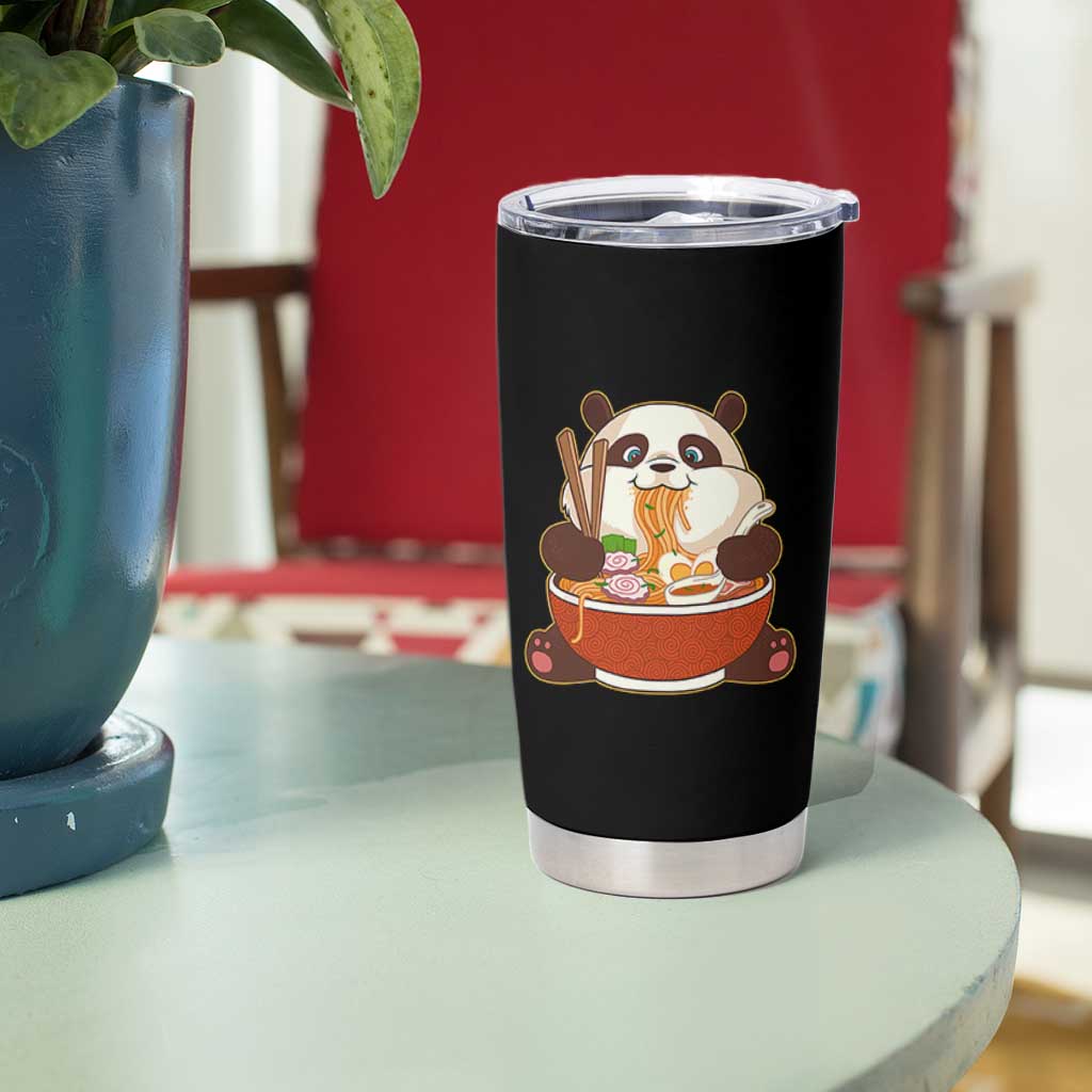 Kawaii Panda Eating Ramen Graphic Tumbler Cup Otaku Japanese Noodle Cute Anime Lover - Wonder Print Shop