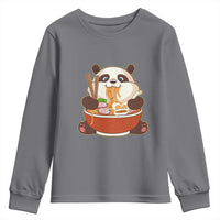 Kawaii Panda Eating Ramen Graphic Youth Sweatshirt Otaku Japanese Noodle Cute Anime Lover - Wonder Print Shop
