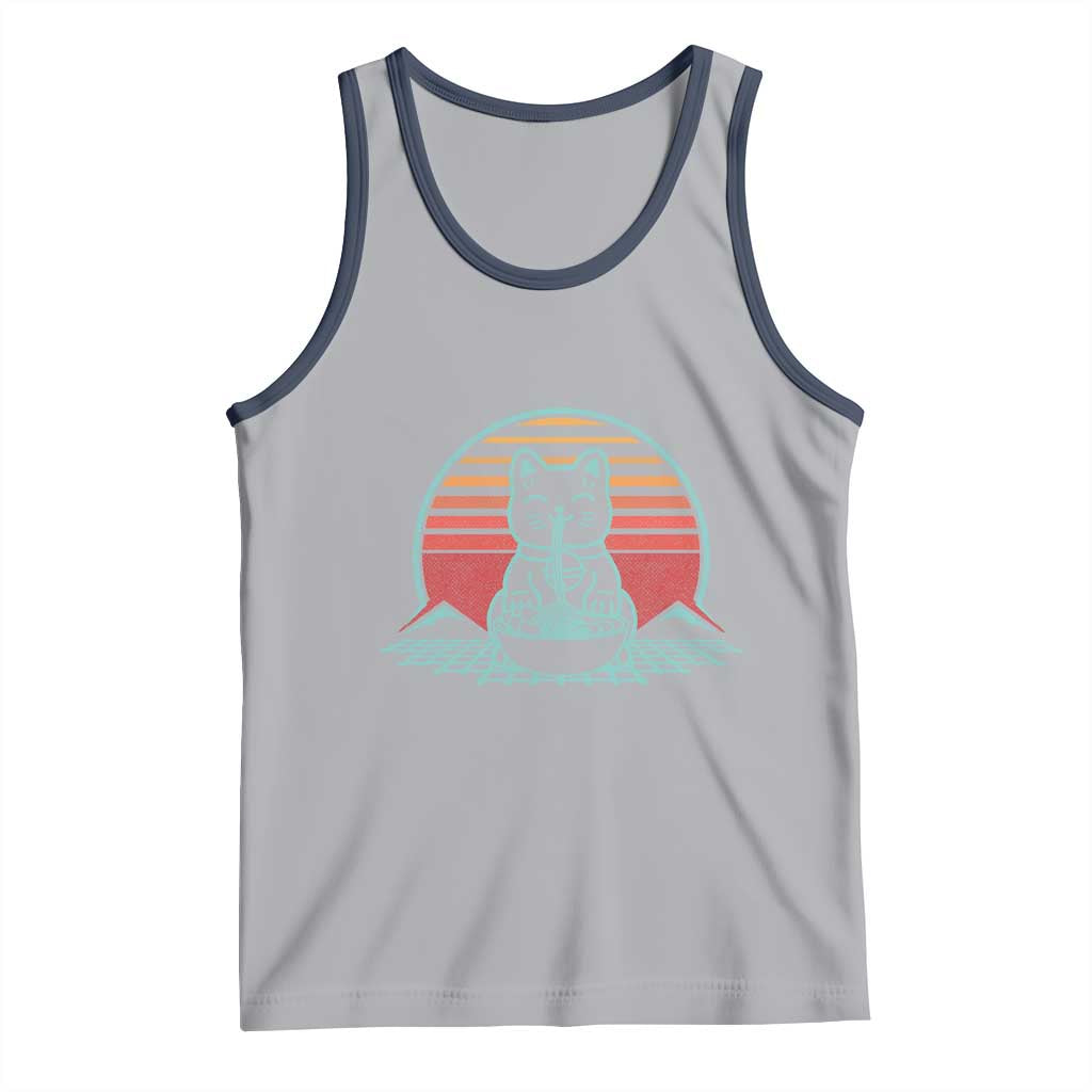 Retro Kawaii Cat Ramen Tank Top Anime Otaku Japanese Noodles Lover Aesthetic