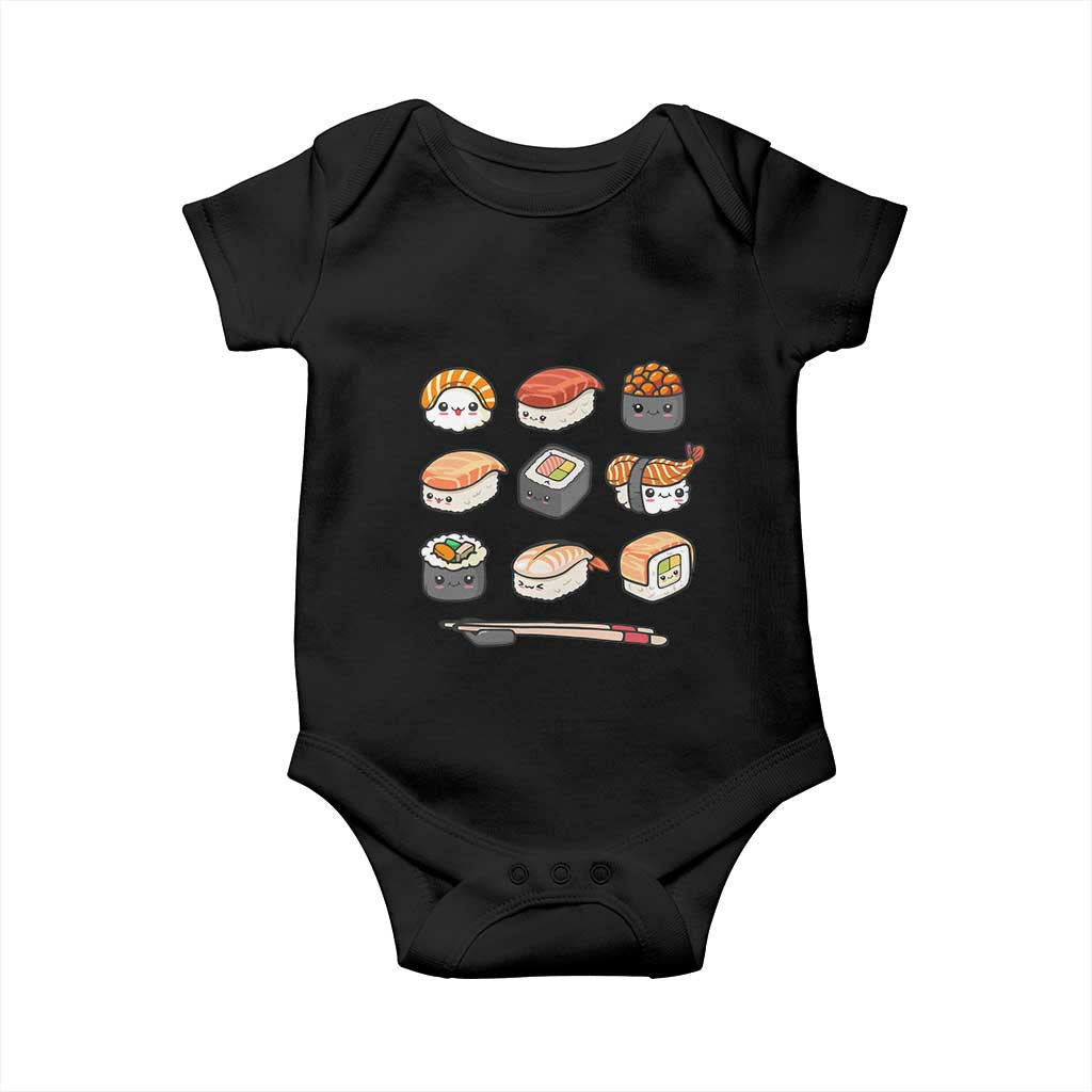 Kawaii Sushi Set Baby Onesie Japanese Food Lover Anime Otaku Manga