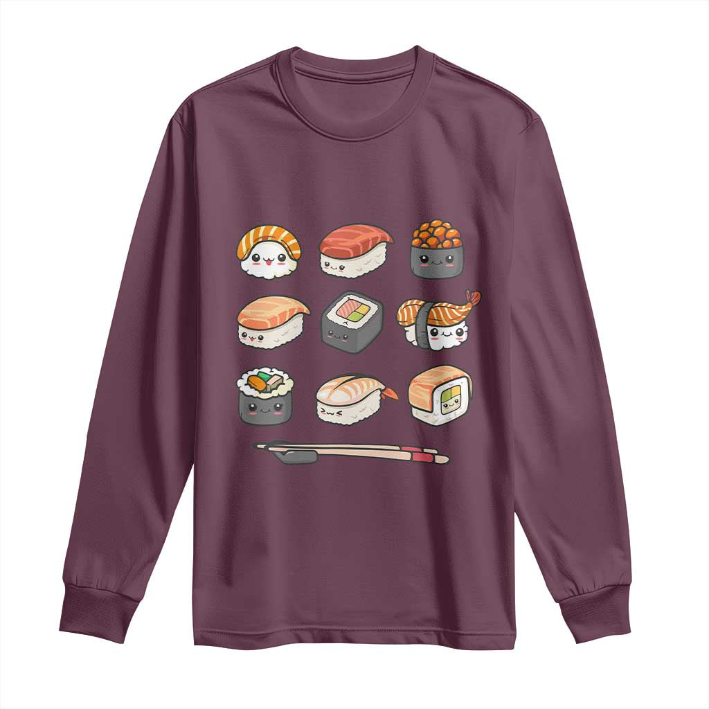 Kawaii Sushi Set Long Sleeve Shirt Japanese Food Lover Anime Otaku Manga