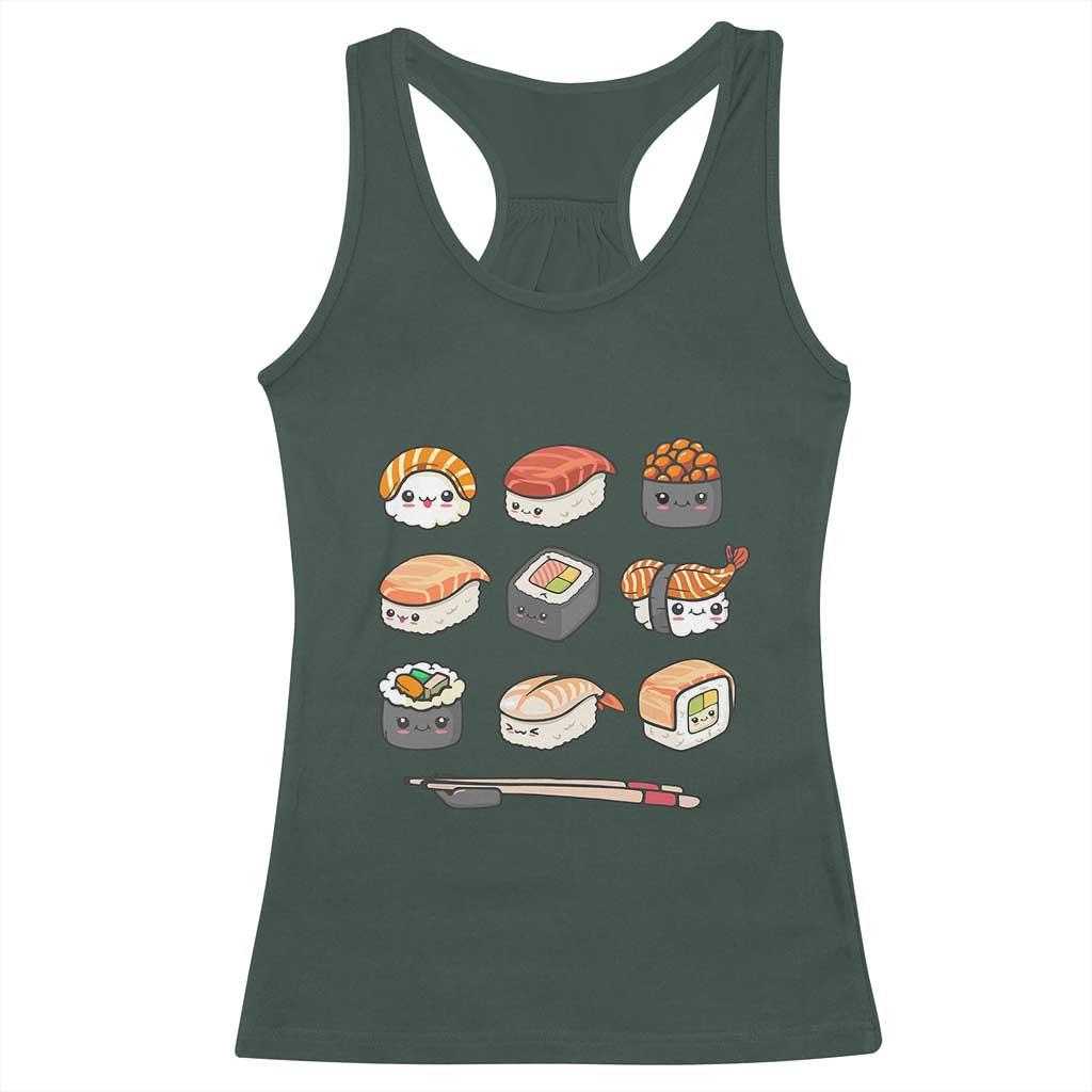 Kawaii Sushi Set Racerback Tank Top Japanese Food Lover Anime Otaku Manga