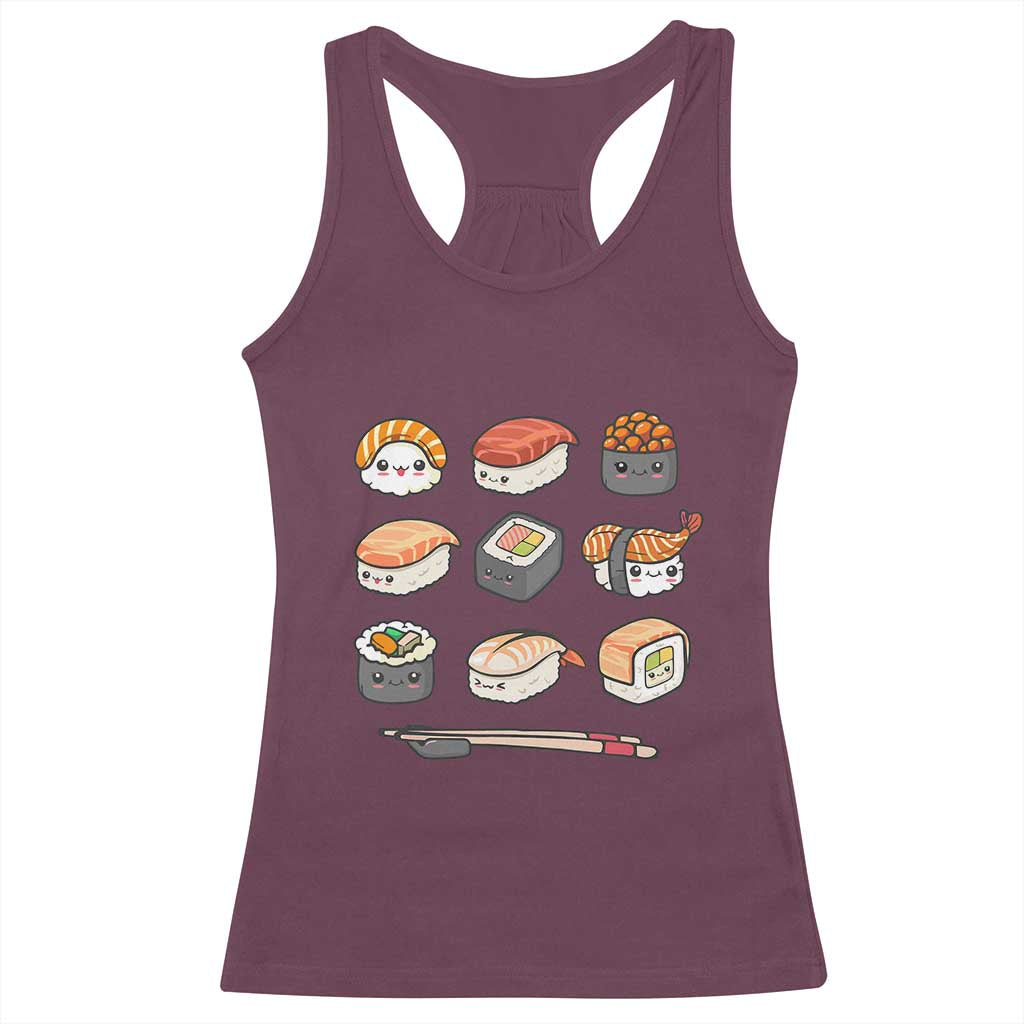 Kawaii Sushi Set Racerback Tank Top Japanese Food Lover Anime Otaku Manga