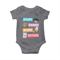 Anime Ramen Boba Sketching Baby Onesie Kawaii Otaku Anime Manga Japanese Pop Culture Cute Graphic