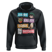 Anime Ramen Boba Sketching Hoodie Kawaii Otaku Anime Manga Japanese Pop Culture Cute Graphic
