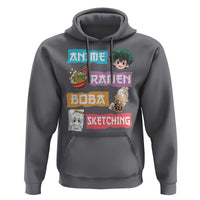 Anime Ramen Boba Sketching Hoodie Kawaii Otaku Anime Manga Japanese Pop Culture Cute Graphic