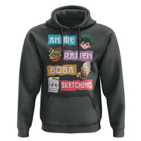 Anime Ramen Boba Sketching Hoodie Kawaii Otaku Anime Manga Japanese Pop Culture Cute Graphic