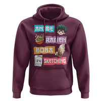 Anime Ramen Boba Sketching Hoodie Kawaii Otaku Anime Manga Japanese Pop Culture Cute Graphic
