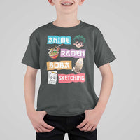 Anime Ramen Boba Sketching T Shirt For Kid Kawaii Otaku Anime Manga Japanese Pop Culture Cute Graphic - Wonder Print Shop
