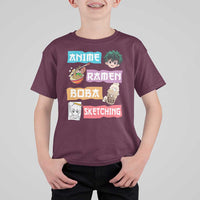 Anime Ramen Boba Sketching T Shirt For Kid Kawaii Otaku Anime Manga Japanese Pop Culture Cute Graphic - Wonder Print Shop