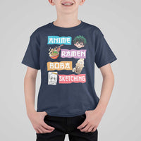 Anime Ramen Boba Sketching T Shirt For Kid Kawaii Otaku Anime Manga Japanese Pop Culture Cute Graphic - Wonder Print Shop