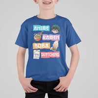 Anime Ramen Boba Sketching T Shirt For Kid Kawaii Otaku Anime Manga Japanese Pop Culture Cute Graphic - Wonder Print Shop