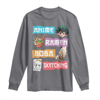 Anime Ramen Boba Sketching Long Sleeve Shirt Kawaii Otaku Anime Manga Japanese Pop Culture Cute Graphic