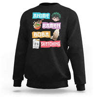 Anime Ramen Boba Sketching Sweatshirt Kawaii Otaku Anime Manga Japanese Pop Culture Cute Graphic - Wonder Print Shop