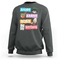 Anime Ramen Boba Sketching Sweatshirt Kawaii Otaku Anime Manga Japanese Pop Culture Cute Graphic - Wonder Print Shop