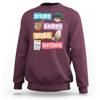 Anime Ramen Boba Sketching Sweatshirt Kawaii Otaku Anime Manga Japanese Pop Culture Cute Graphic - Wonder Print Shop