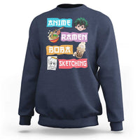 Anime Ramen Boba Sketching Sweatshirt Kawaii Otaku Anime Manga Japanese Pop Culture Cute Graphic - Wonder Print Shop