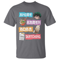 Anime Ramen Boba Sketching T Shirt Kawaii Otaku Anime Manga Japanese Pop Culture Cute Graphic - Wonder Print Shop