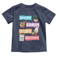 Anime Ramen Boba Sketching Toddler T Shirt Kawaii Otaku Anime Manga Japanese Pop Culture Cute Graphic