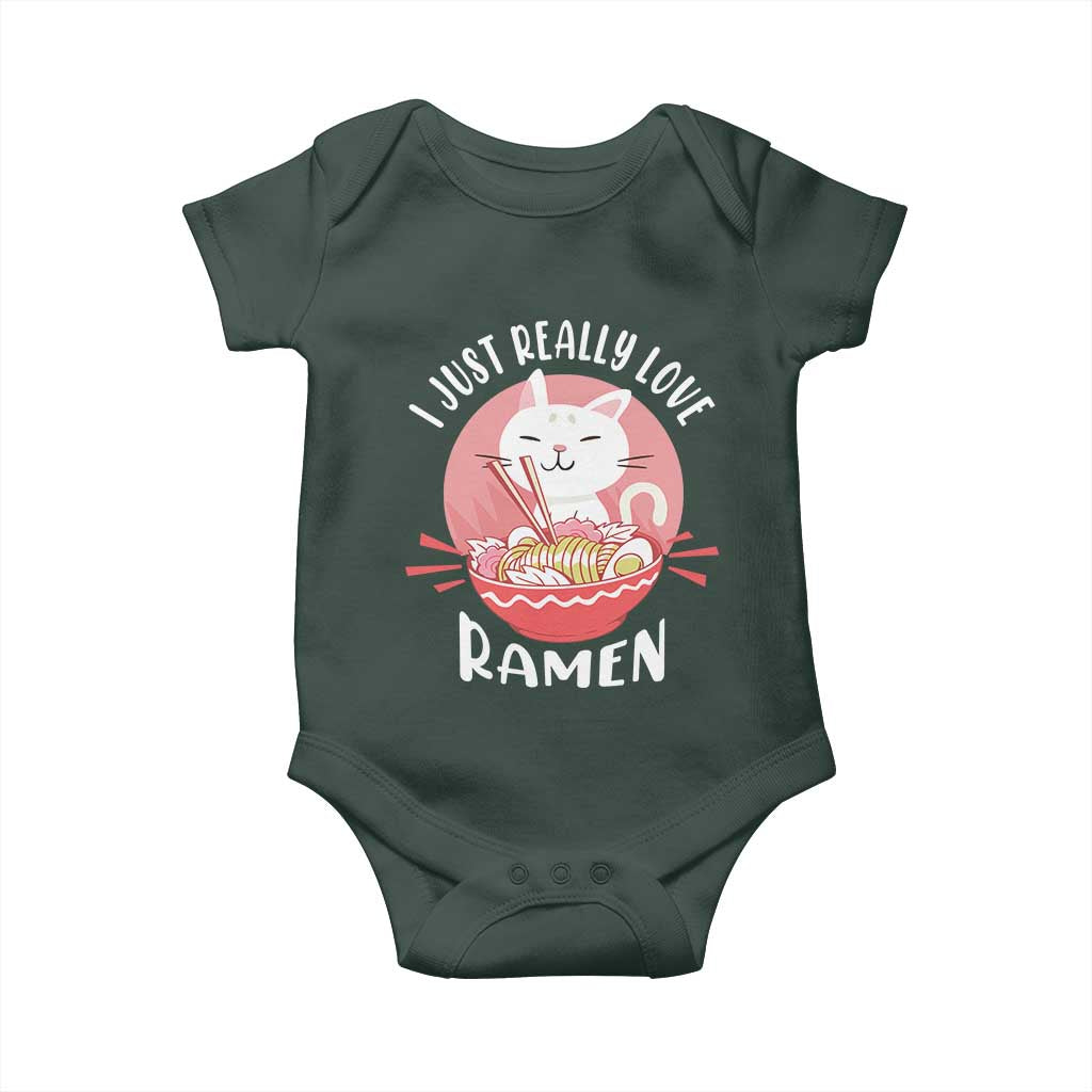 Funny Kawaii Cat Ramen Japanese Baby Onesie I Just Really Love Ramen Otaku Manga Cute Graphic