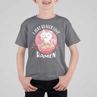 Funny Kawaii Cat Ramen Japanese T Shirt For Kid I Just Really Love Ramen Otaku Manga Cute Graphic - Wonder Print Shop