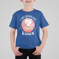Funny Kawaii Cat Ramen Japanese T Shirt For Kid I Just Really Love Ramen Otaku Manga Cute Graphic - Wonder Print Shop
