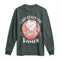 Funny Kawaii Cat Ramen Japanese Long Sleeve Shirt I Just Really Love Ramen Otaku Manga Cute Graphic