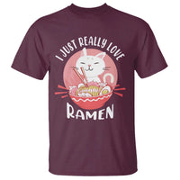 Funny Kawaii Cat Ramen Japanese T Shirt I Just Really Love Ramen Otaku Manga Cute Graphic - Wonder Print Shop