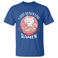 Funny Kawaii Cat Ramen Japanese T Shirt I Just Really Love Ramen Otaku Manga Cute Graphic - Wonder Print Shop