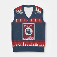 Japanese Kawaii Cat V-Neck Knit Sweater Vest Anime Otaku Manga Japan Lover - Wonder Print Shop
