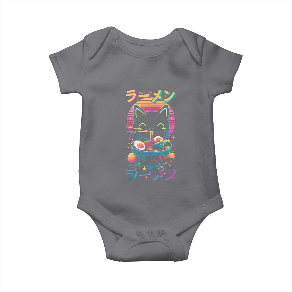 Retro Kawaii Ramen Cat Graphic Baby Onesie Cute Anime Japanese Japan Inspo - Wonder Print Shop