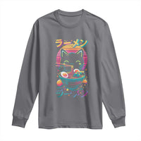 Retro Kawaii Ramen Cat Graphic Long Sleeve Shirt Cute Anime Japanese Japan Inspo - Wonder Print Shop