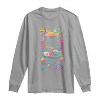 Retro Kawaii Ramen Cat Graphic Long Sleeve Shirt Cute Anime Japanese Japan Inspo - Wonder Print Shop