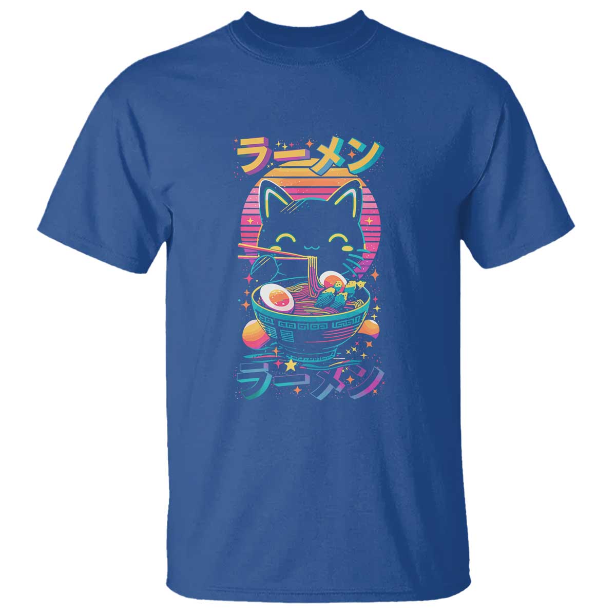 Retro Kawaii Ramen Cat Graphic T Shirt Cute Anime Japanese Japan Inspo - Wonder Print Shop