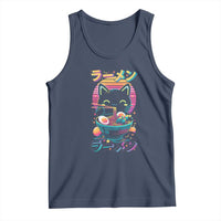 Retro Kawaii Ramen Cat Graphic Tank Top Cute Anime Japanese Japan Inspo - Wonder Print Shop