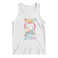 Retro Kawaii Ramen Cat Graphic Tank Top Cute Anime Japanese Japan Inspo - Wonder Print Shop