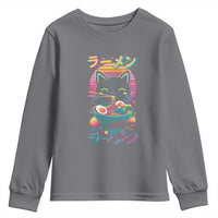 Retro Kawaii Ramen Cat Graphic Youth Sweatshirt Cute Anime Japanese Japan Inspo - Wonder Print Shop